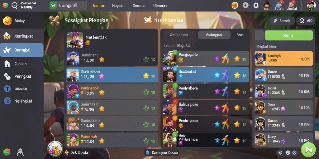 Menu upgrade karakter yang mudah diakses.